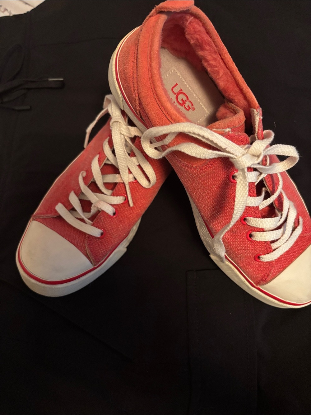 UGG Women's Coral Canvas Lace-Up Sneakers with White Accents